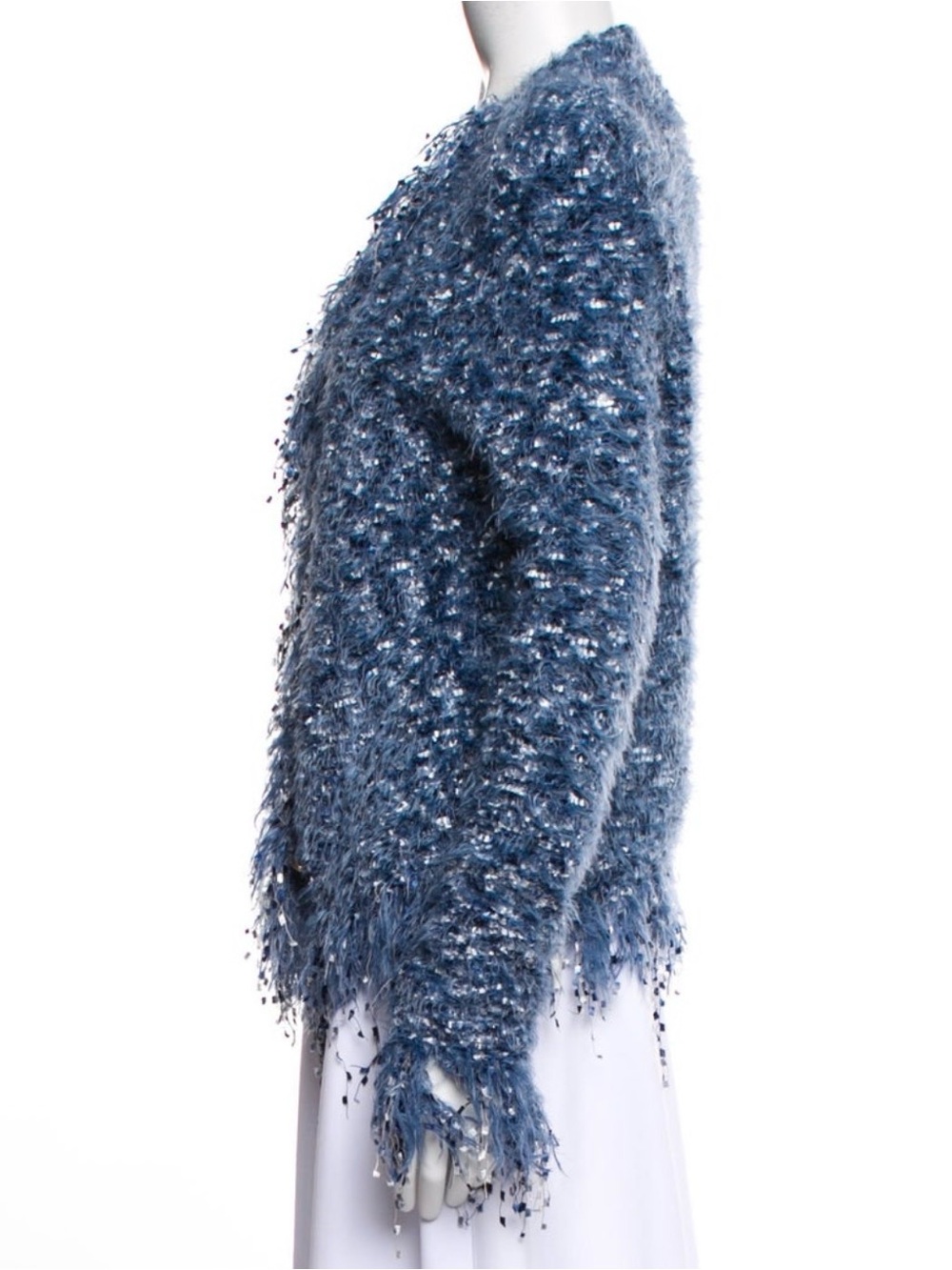 L'Agence Azure Blue Fuzzy Cardigan - Picture 9 of 11